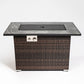 44" Outdoor Propane Fire Pit Table – Ceramic Tile Top Gas Fire Table for Patio