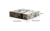 2025 Minimalist Black Solid Wood Coffee Table Luxury Natural Marble Top Creative Designer Living Room Centerpiece Home Furniture