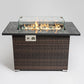 44" Outdoor Propane Fire Pit Table – Ceramic Tile Top Gas Fire Table for Patio