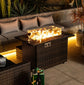 44" Outdoor Propane Fire Pit Table – Ceramic Tile Top Gas Fire Table for Patio