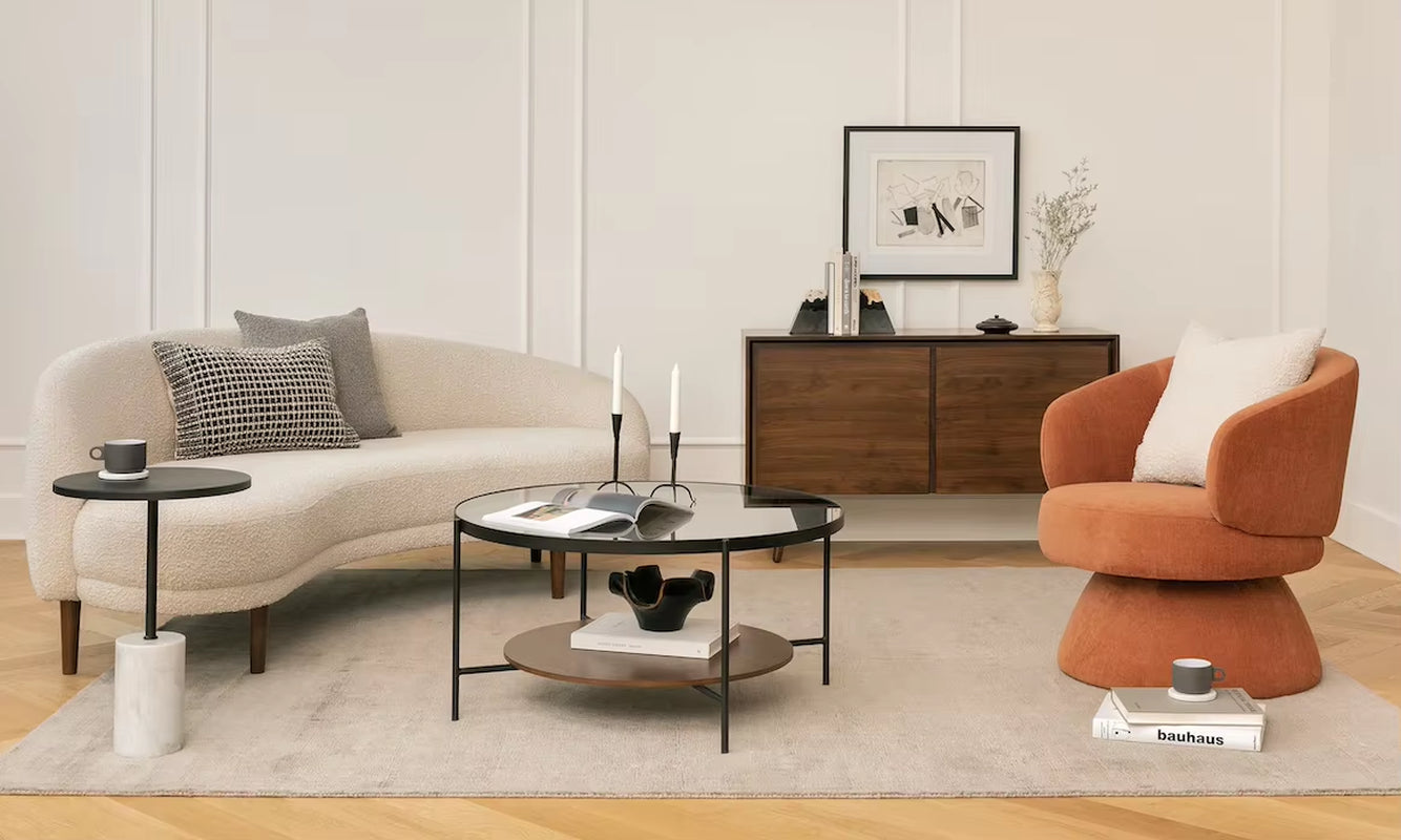 Modern Smooth High End Mid-Century Living Room Furniture Sofa Fabric Upholstery Coated Sofas