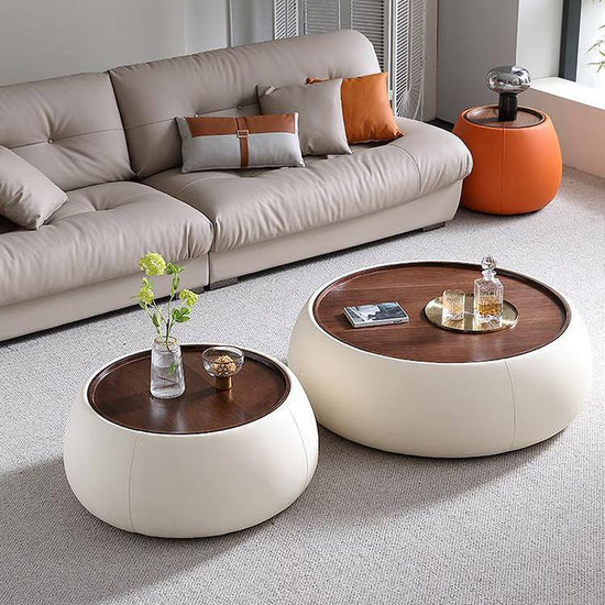 Sovana Leather Storage Table