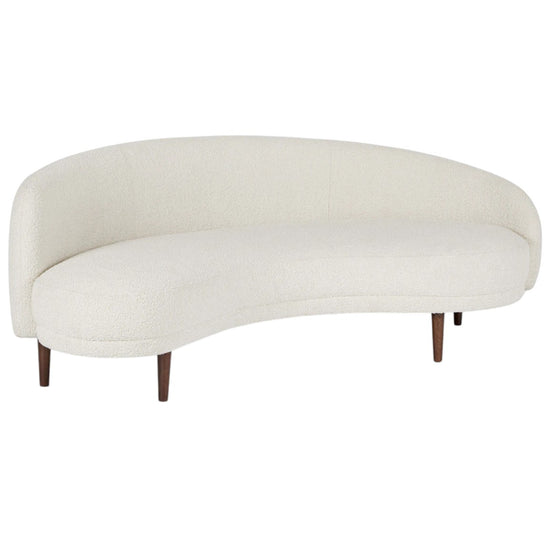 Étoile Curved Velvet Sofa – Sculptural White Sofa with Oak Frame & Custom Finish